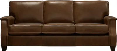 Front view of the England Furniture Salem collection leather sofa 